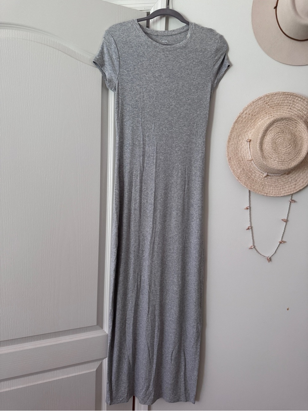 aerie Heather Gray Short-Sleeve Maxi Dress